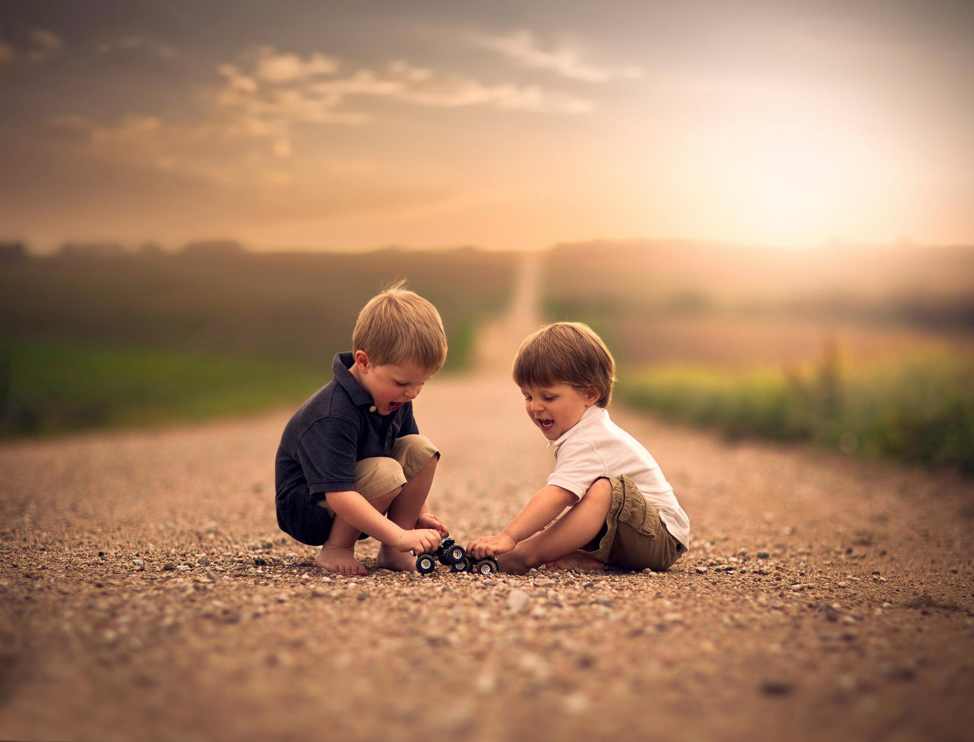 boys children game road space bokeh