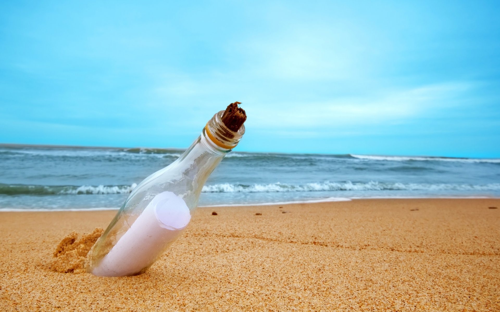 mood bottiglia lettera nota messaggio spiaggia sabbia mare fiume acqua sfondo carta da parati widescreen schermo intero widescreen