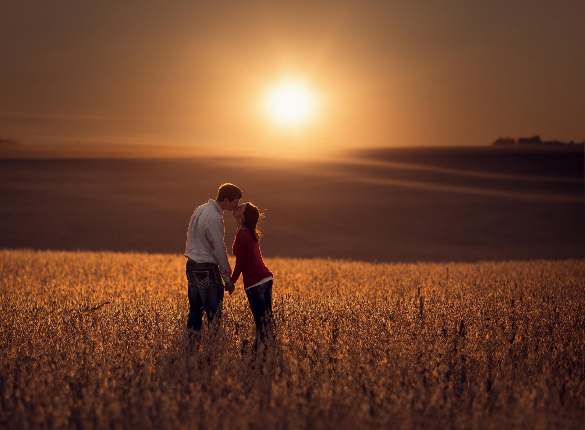 freund mädchen feld sonne weite bokeh