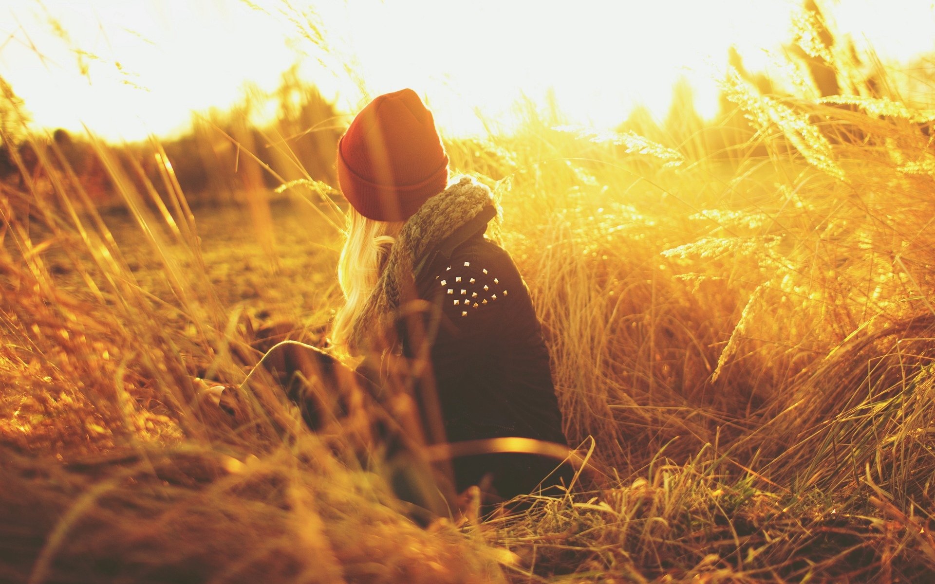 estado de ánimo chica cabello rubio sombrero bufanda plantas naturaleza sol fondo fondo de pantalla pantalla ancha pantalla completa pantalla ancha