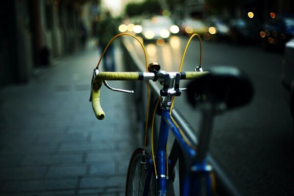 Bici in piedi sulla strada