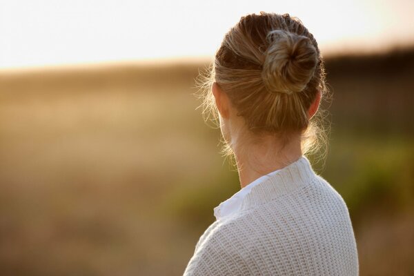 Amateur photo. A girl looking into the distance