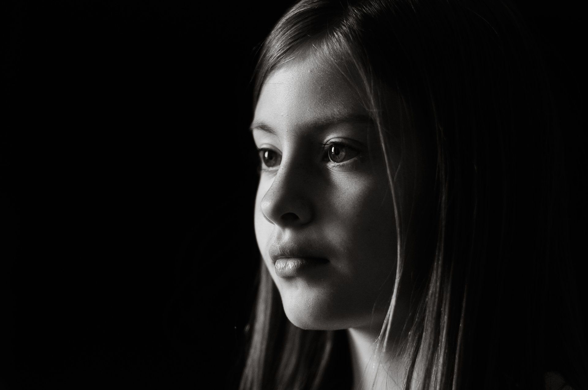 humeur enfants visage vue profil noir et blanc fond fond d écran