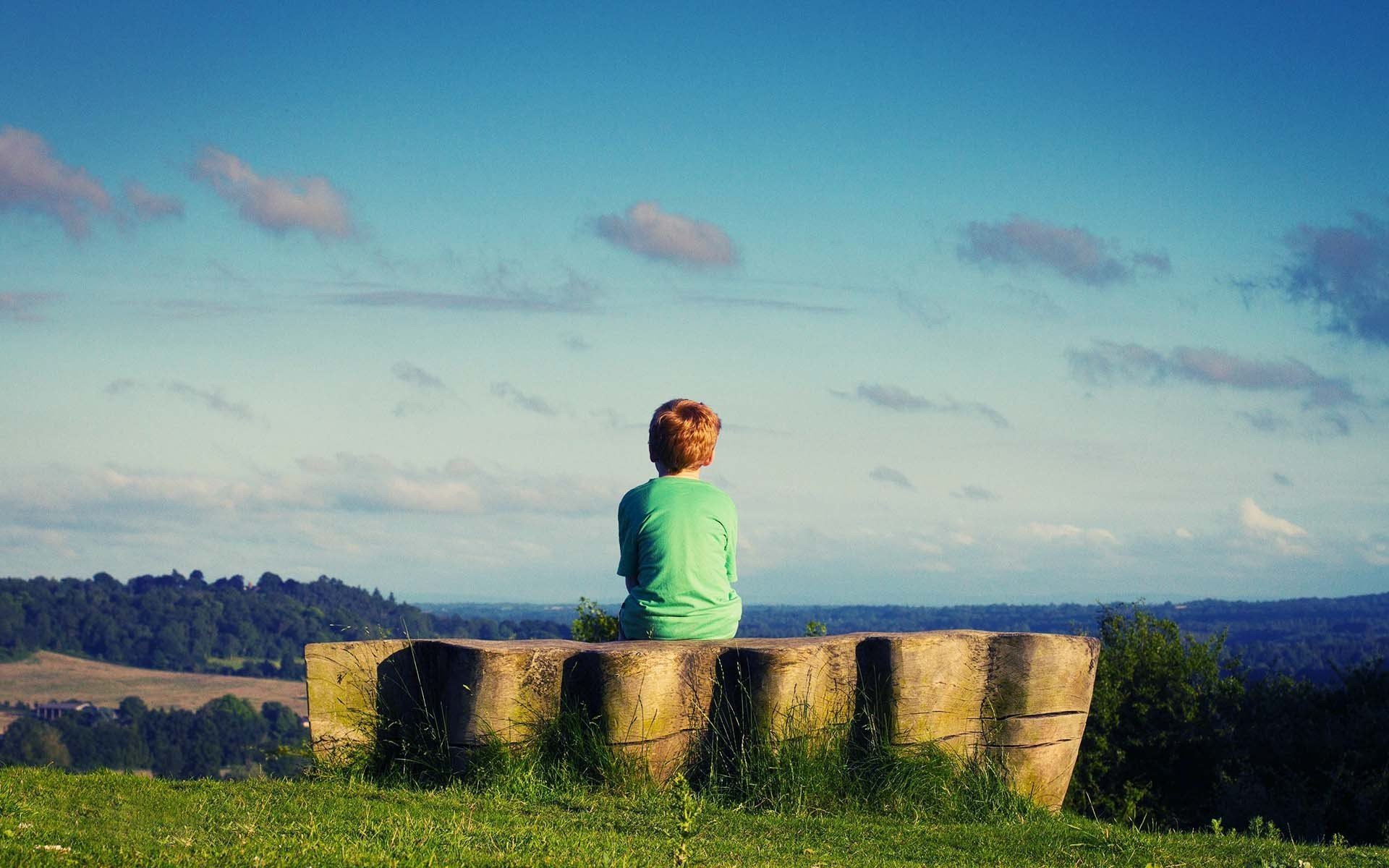 moods boy children green nature grass greenery meadow sky. the clouds. background wallpaper