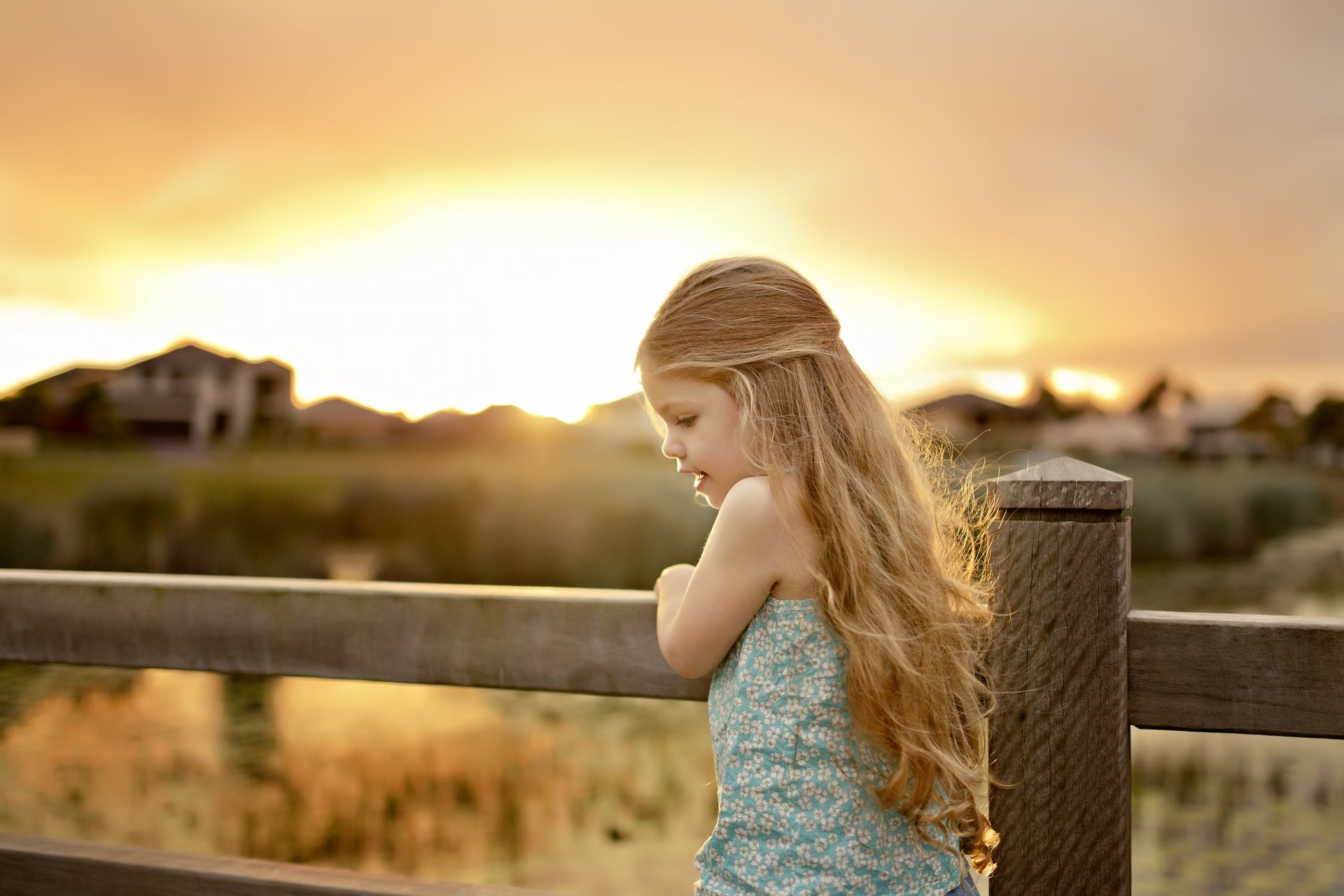 mood children girl babe child long hair motion fence fencing nature house plants background wallpaper widescreen full screen hd wallpapers fullscreen