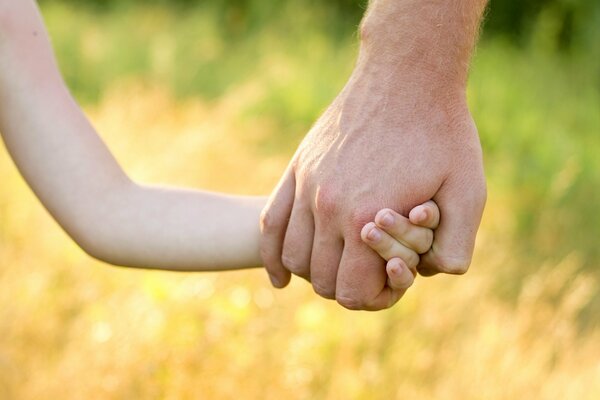 Strong caring dad s hands