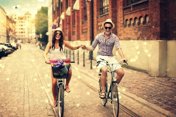 City bike ride on the pavement