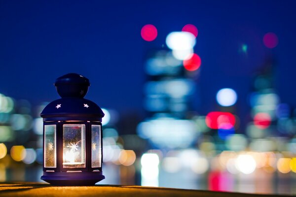 Beautiful lantern on the background of a blurry background