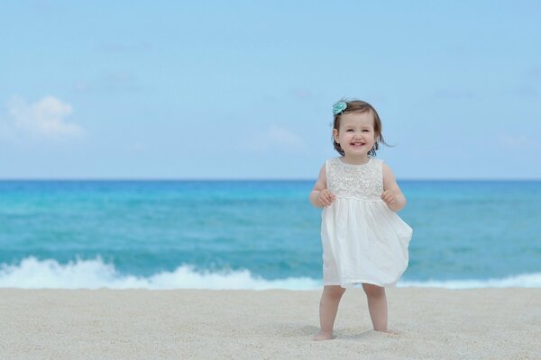 Happy girl at sea