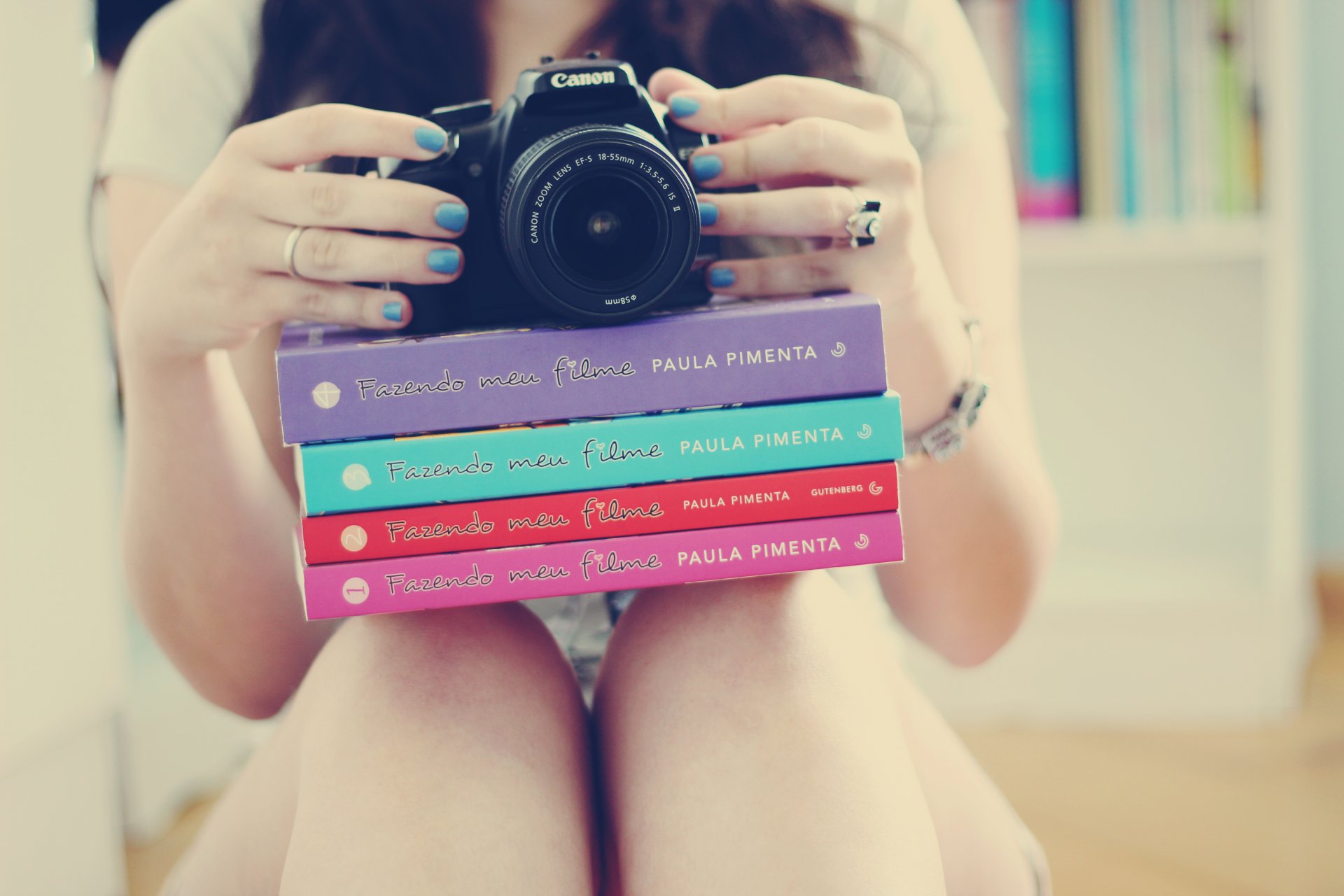 mood girl feet books a camera lacquer nails ring bracelet decoration accessories hands background wallpaper