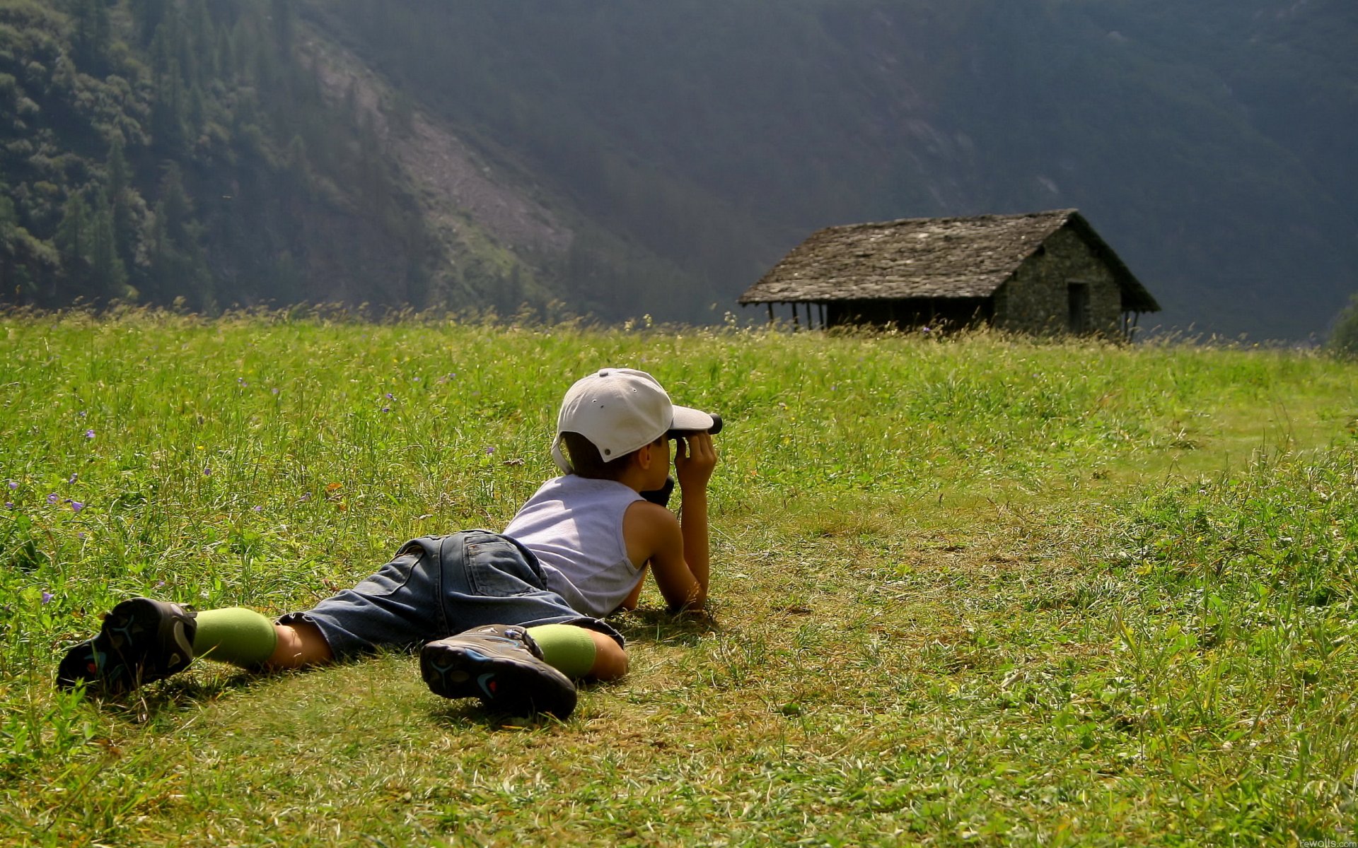 humeur garçon enfants nature herbe champ casquette