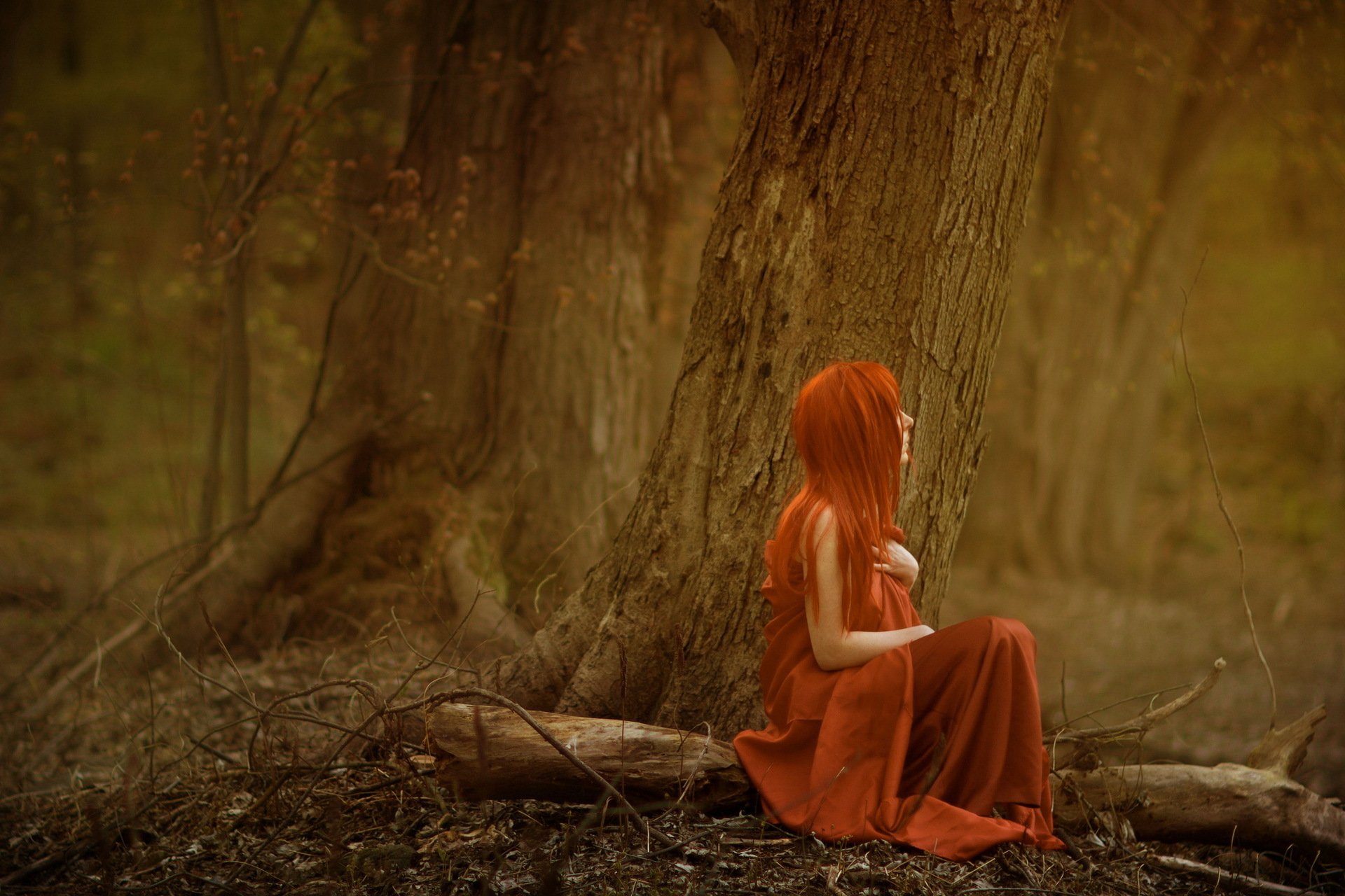 fille forêt couleur humeur