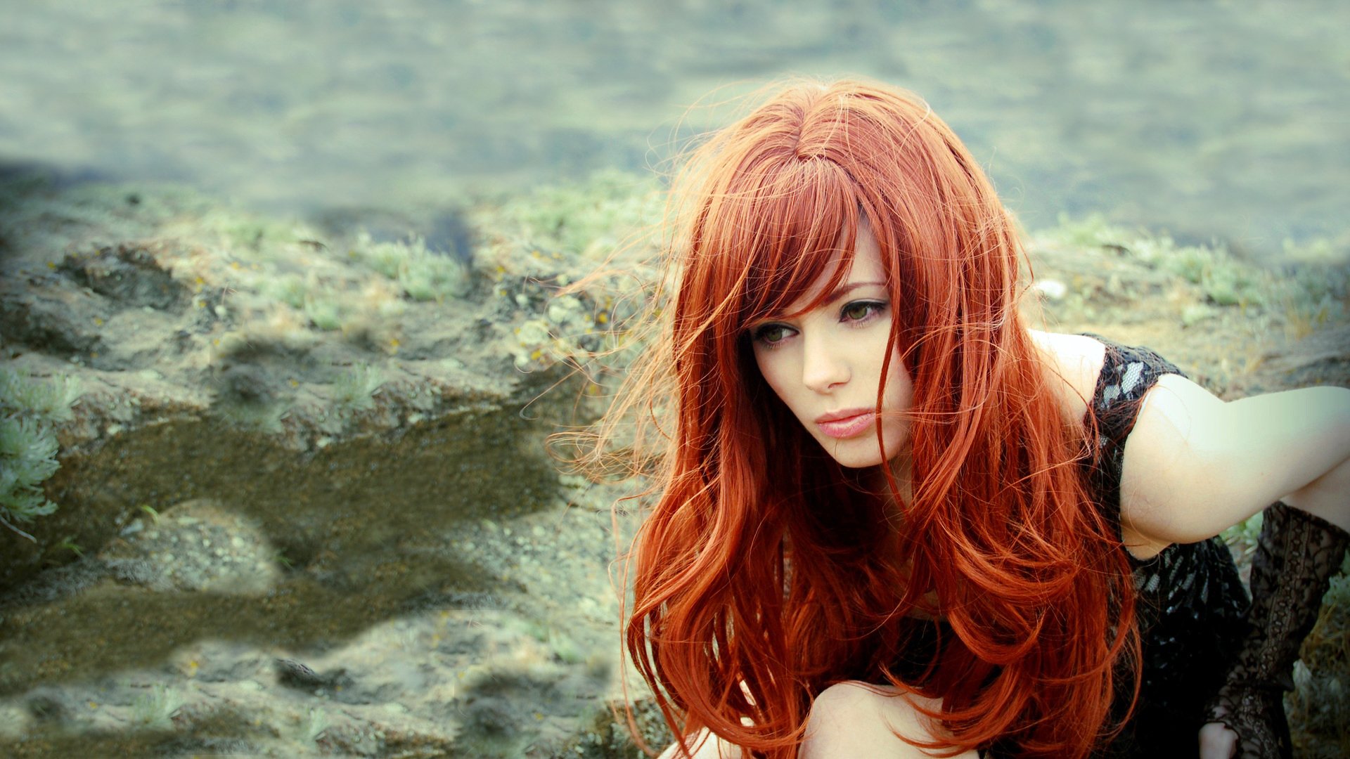 fille rousses cheveux visage