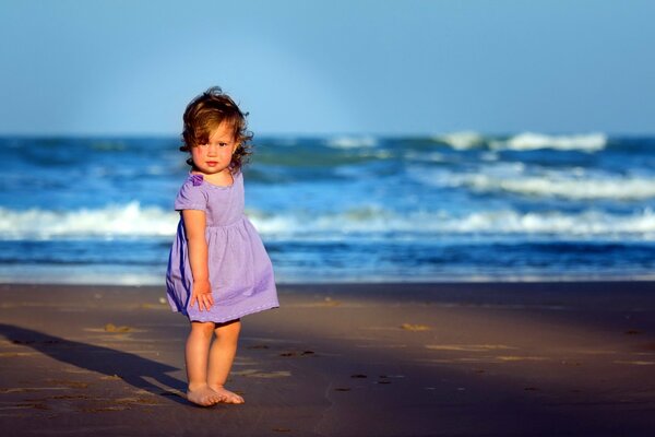 A little girl on the seashore