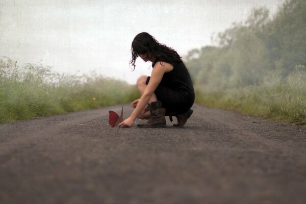 The feeling of freedom the road and the butterfly