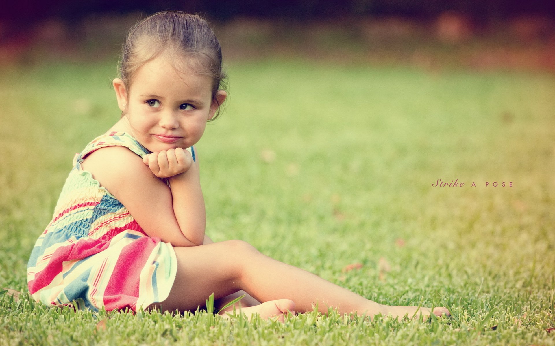 fille champ pose humeur