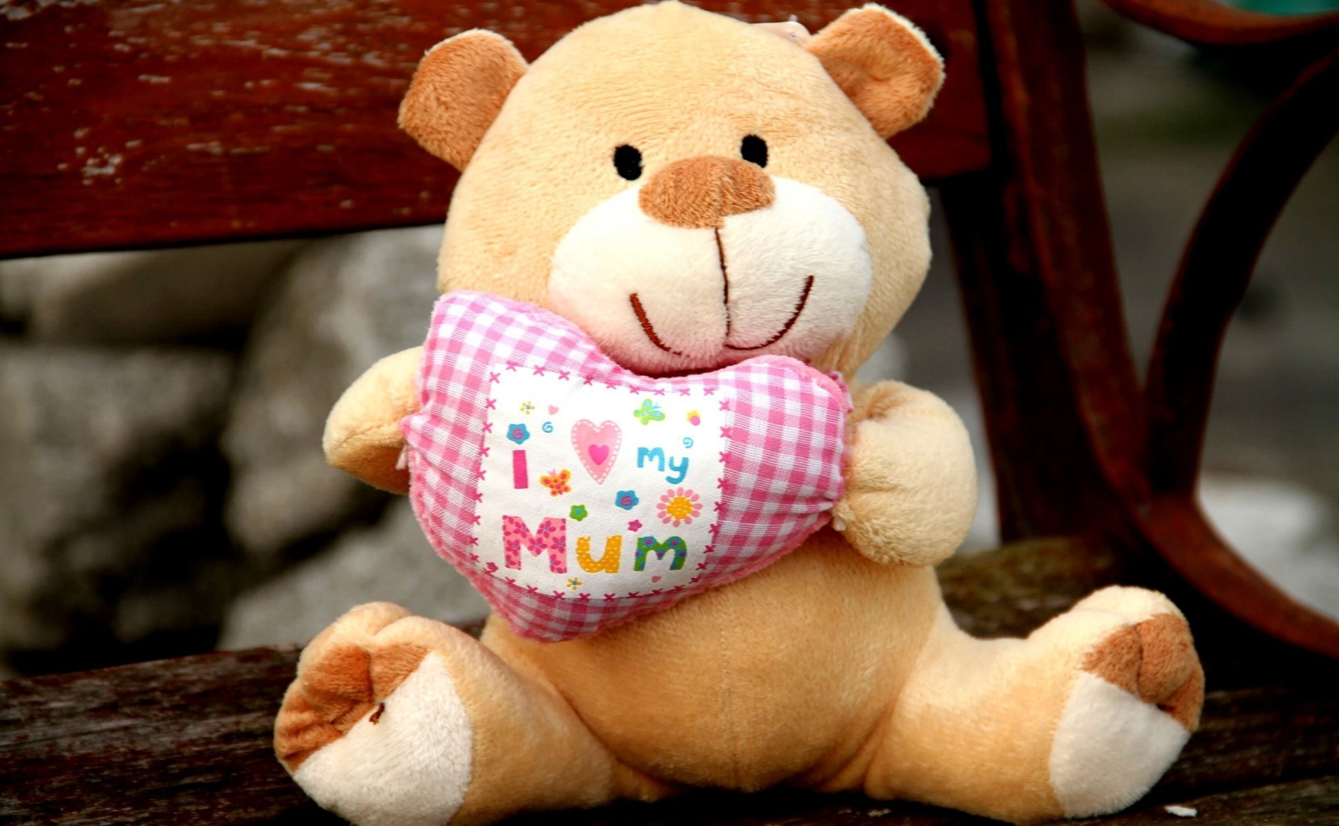 oft toy bear heart I love my mom