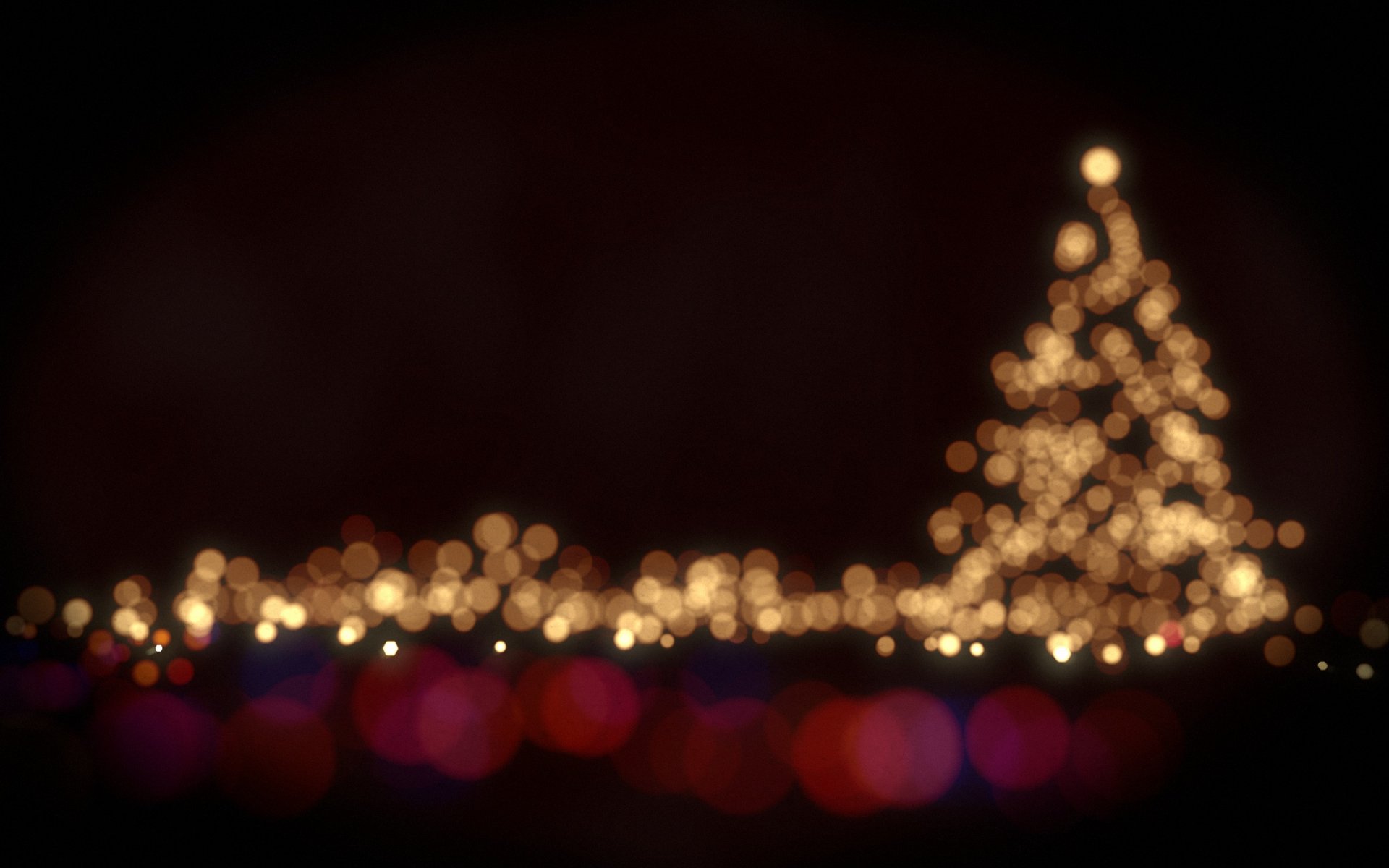 vacances lumières bokeh cercles lumière peintures vacances arbre de noël lumières couleurs 2560x1600