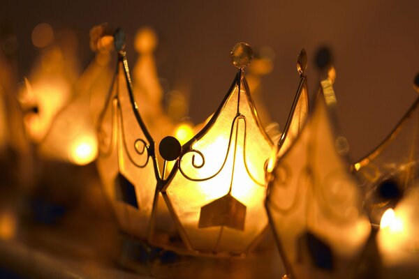 Evening lanterns with soft golden light