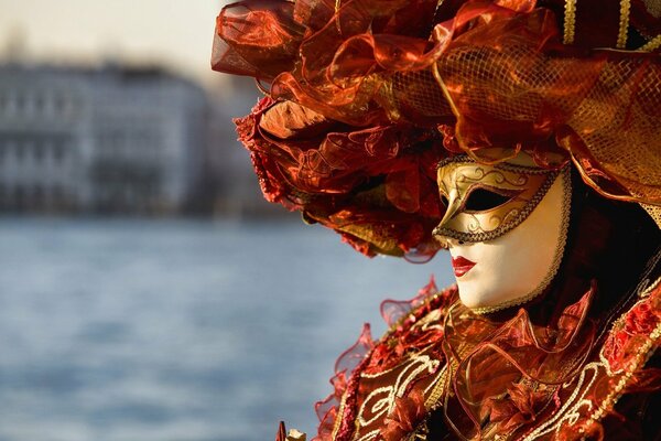 Traje de carnaval. Máscara veneciana