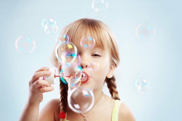 Cute girl with bubbles