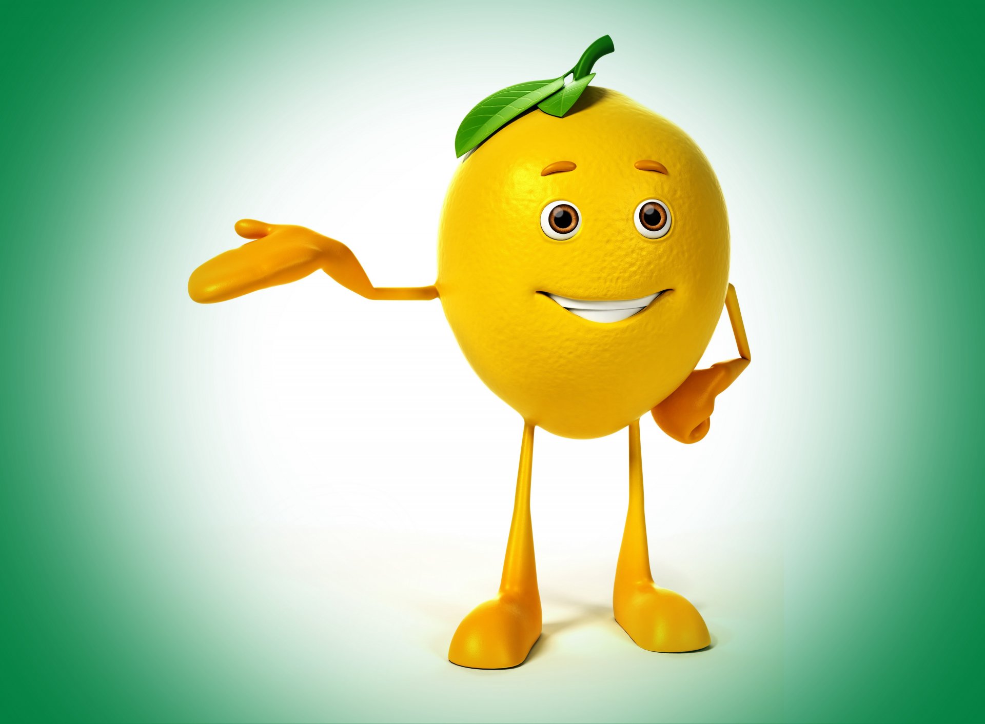 green background lemon smile view class 3d eye