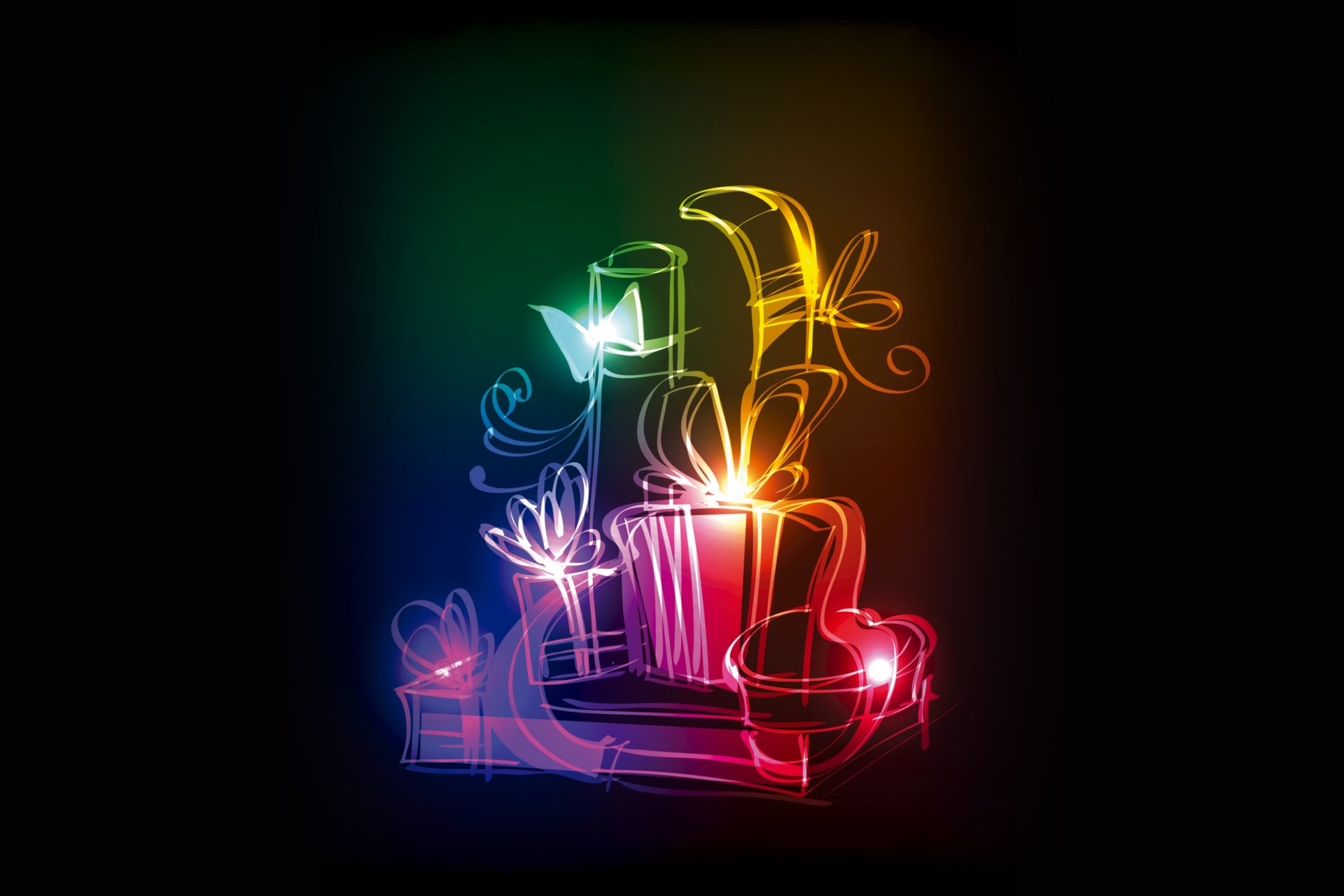 neon christmas colors gift