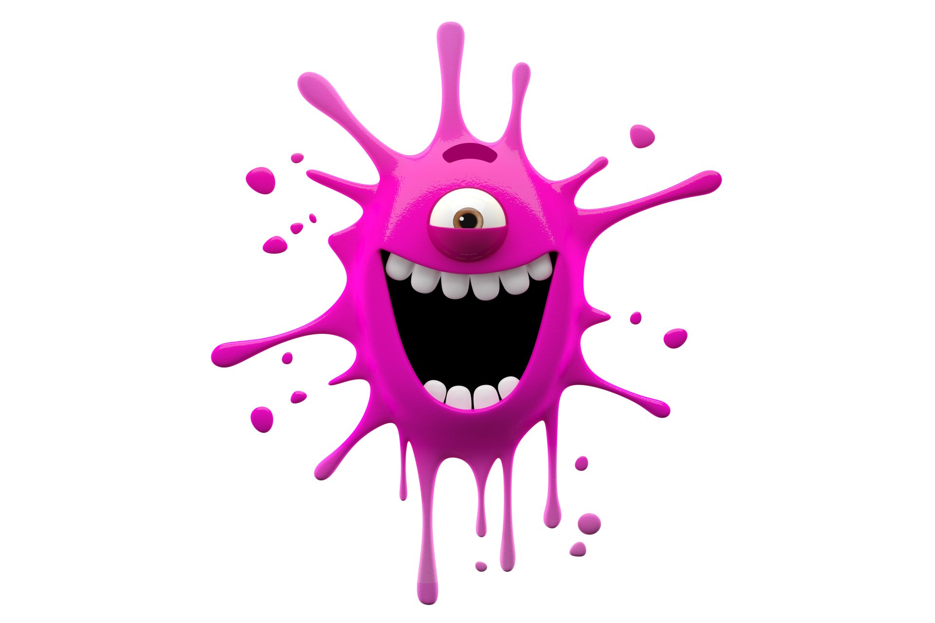 3d symbol monster smile paint