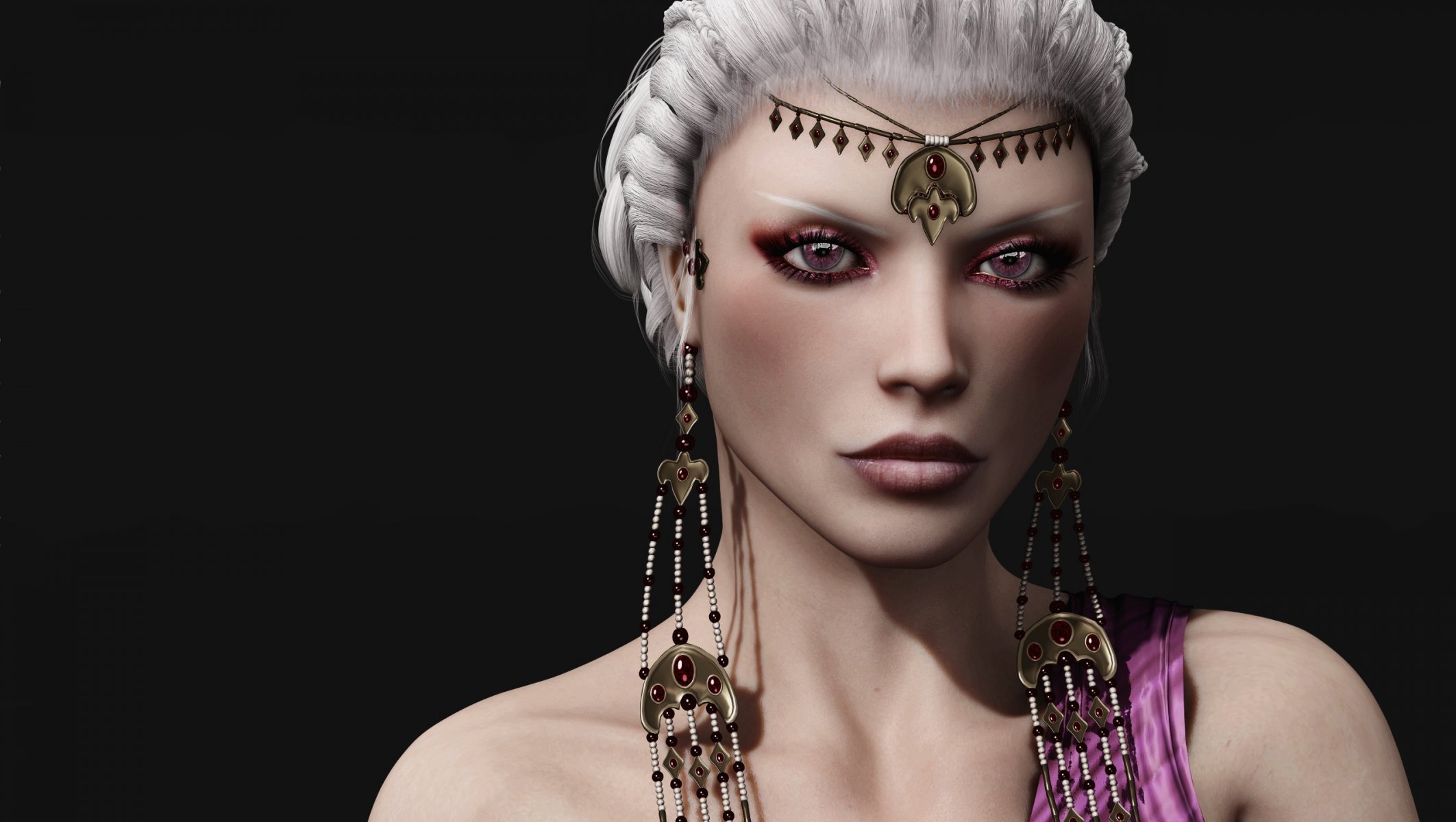 daenerys targaryen rendering 3d girl white hair . decorations . view