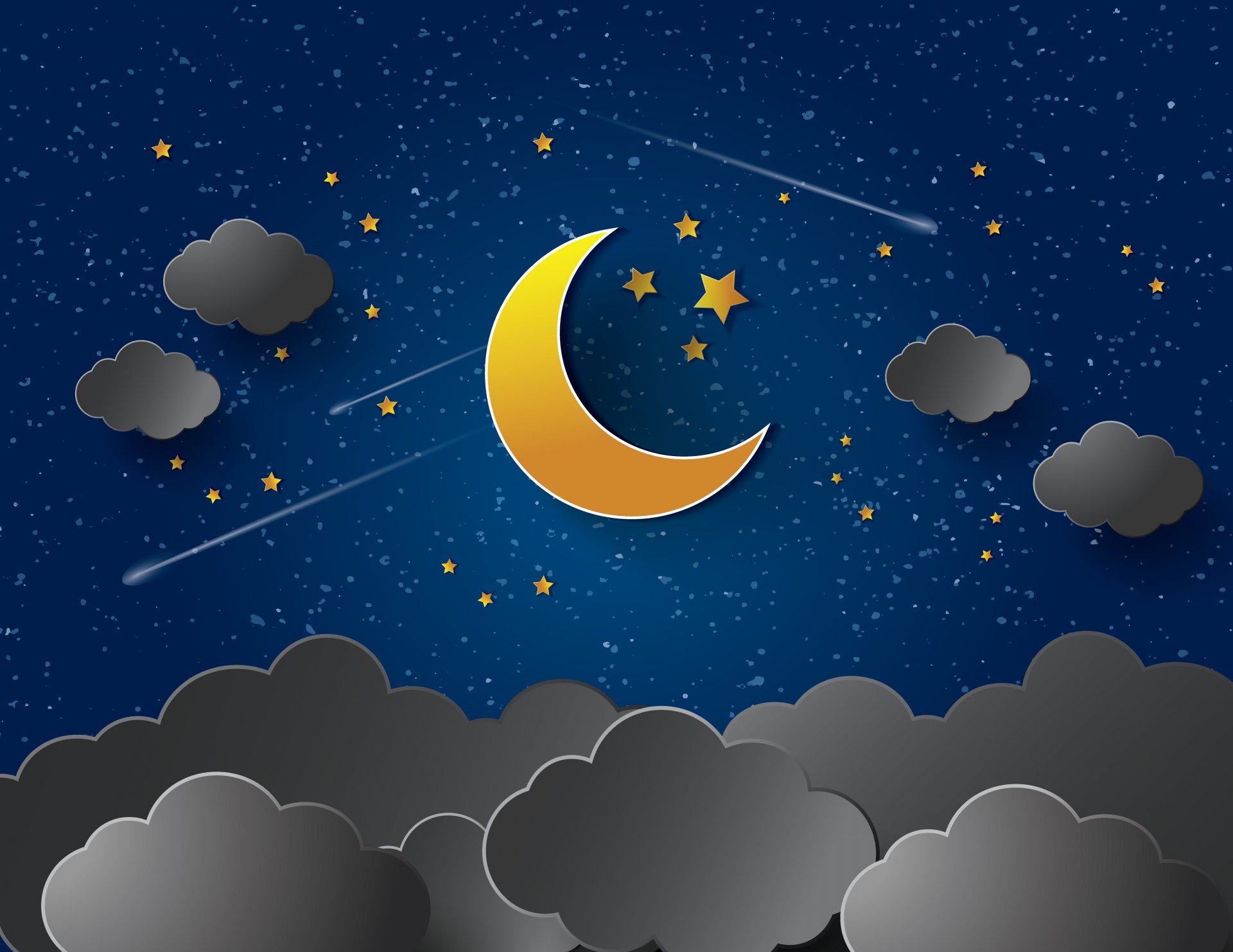 nacht sterne mond wolken