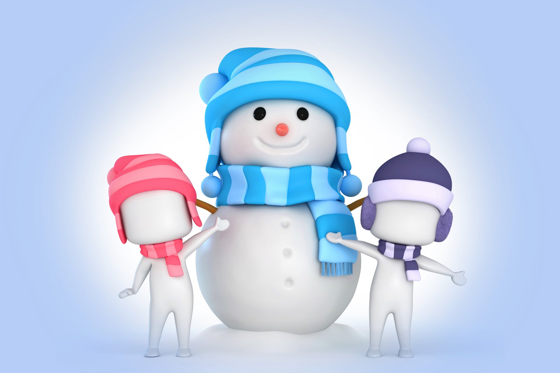 nowman 3d winter snow kids christmas new year rendering