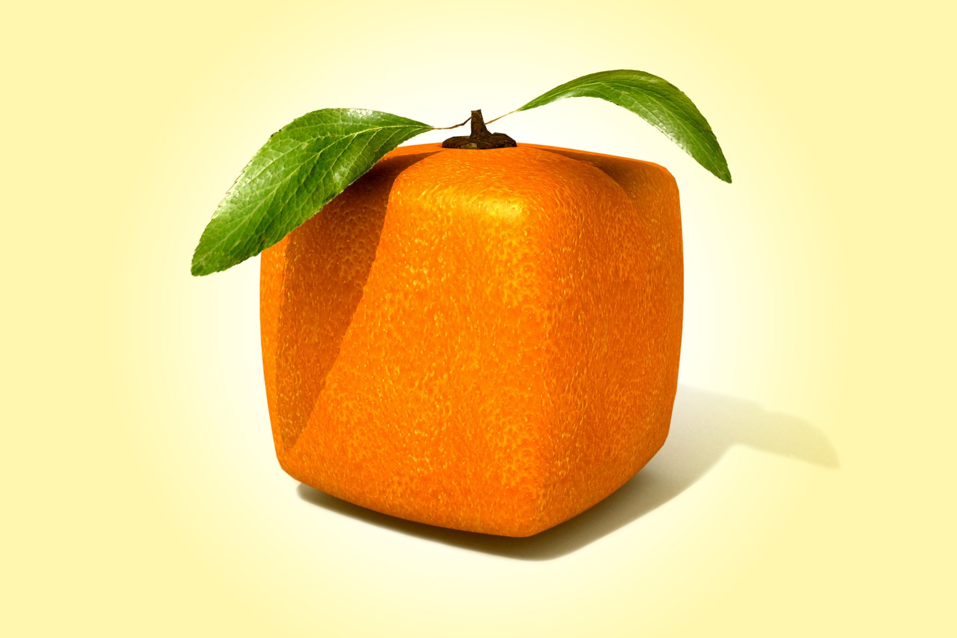 naranja cuadrado cubo 3d naranja cuadrada renderizado