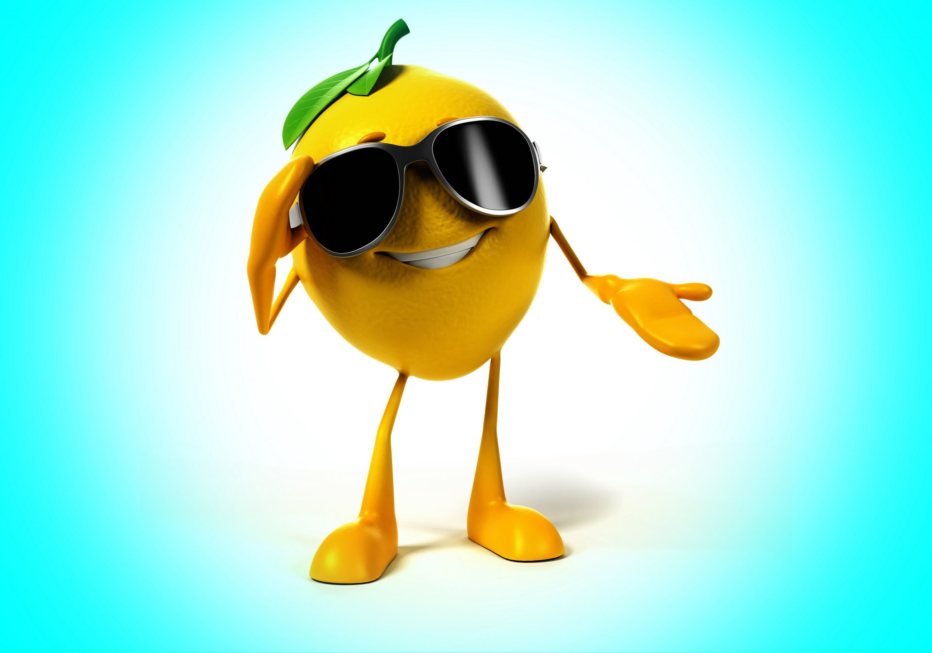 fond de citron de sourire de lunettes 3d