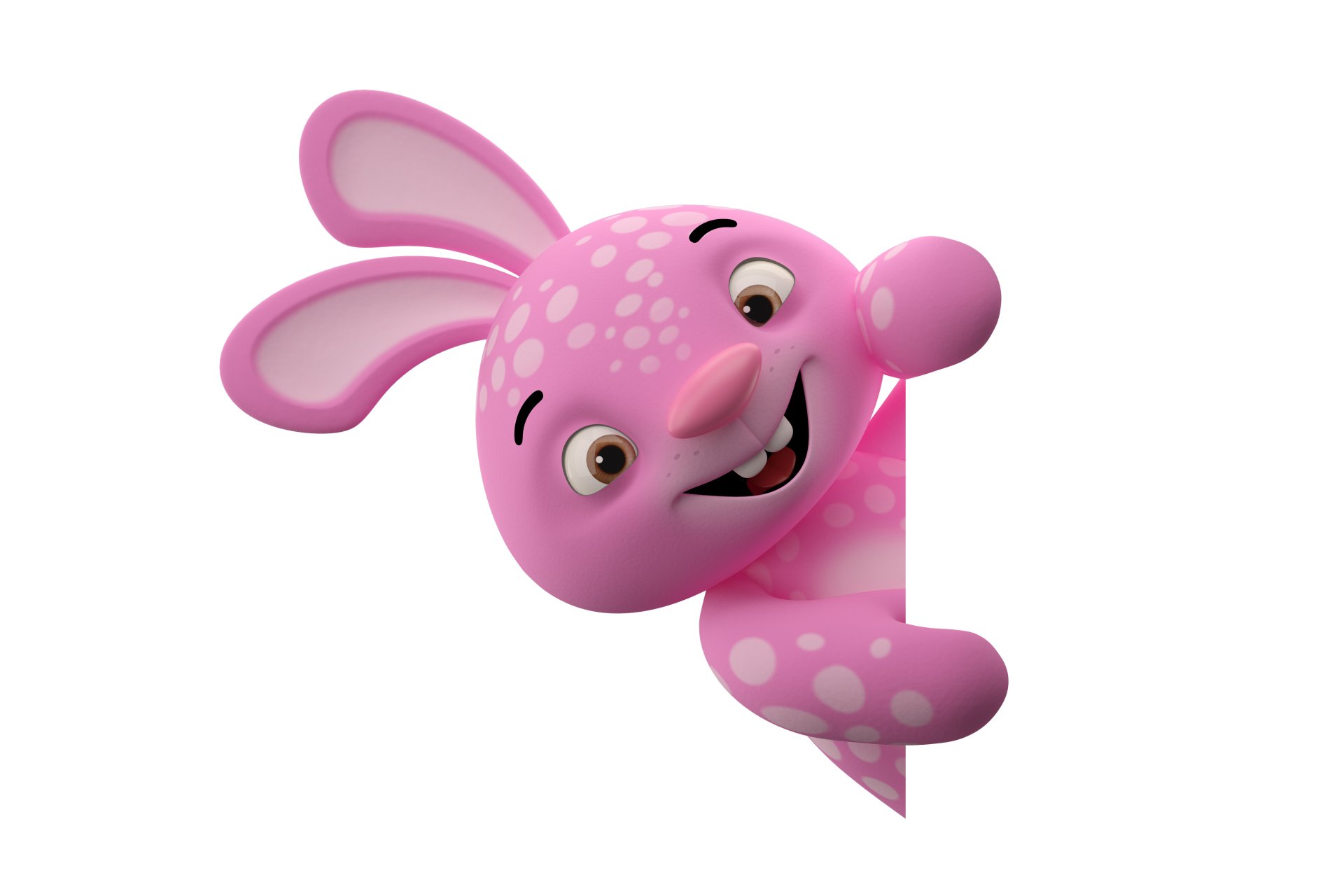 3d símbolo monstruo sonrisa rosa conejo