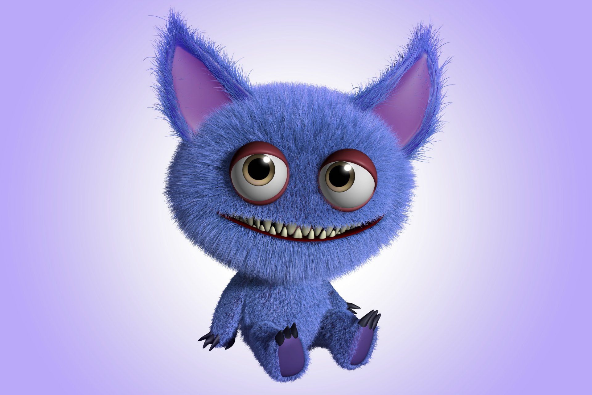 3d monstre dessin animé sourire monstre personnage