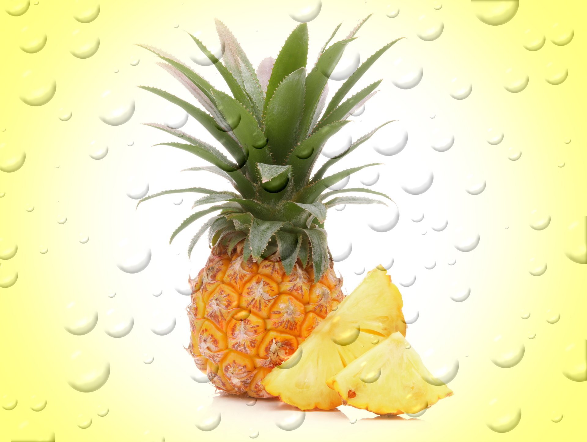 sfondo frutta ananas gocce bolle