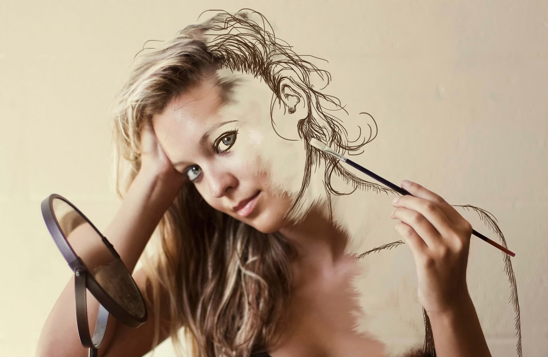 portrait picture brush girl creativity kylie woon