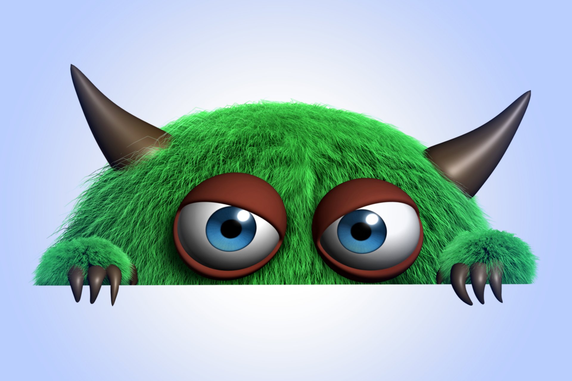 3d monster cartoon flauschig monster charakter