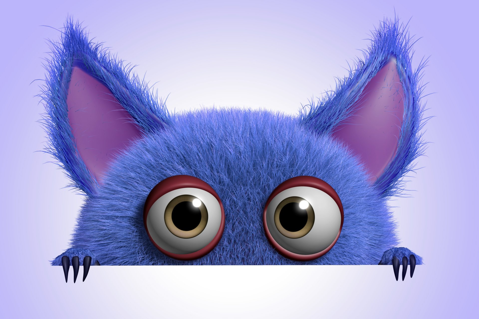 3d monster cartoon fluffy monster character