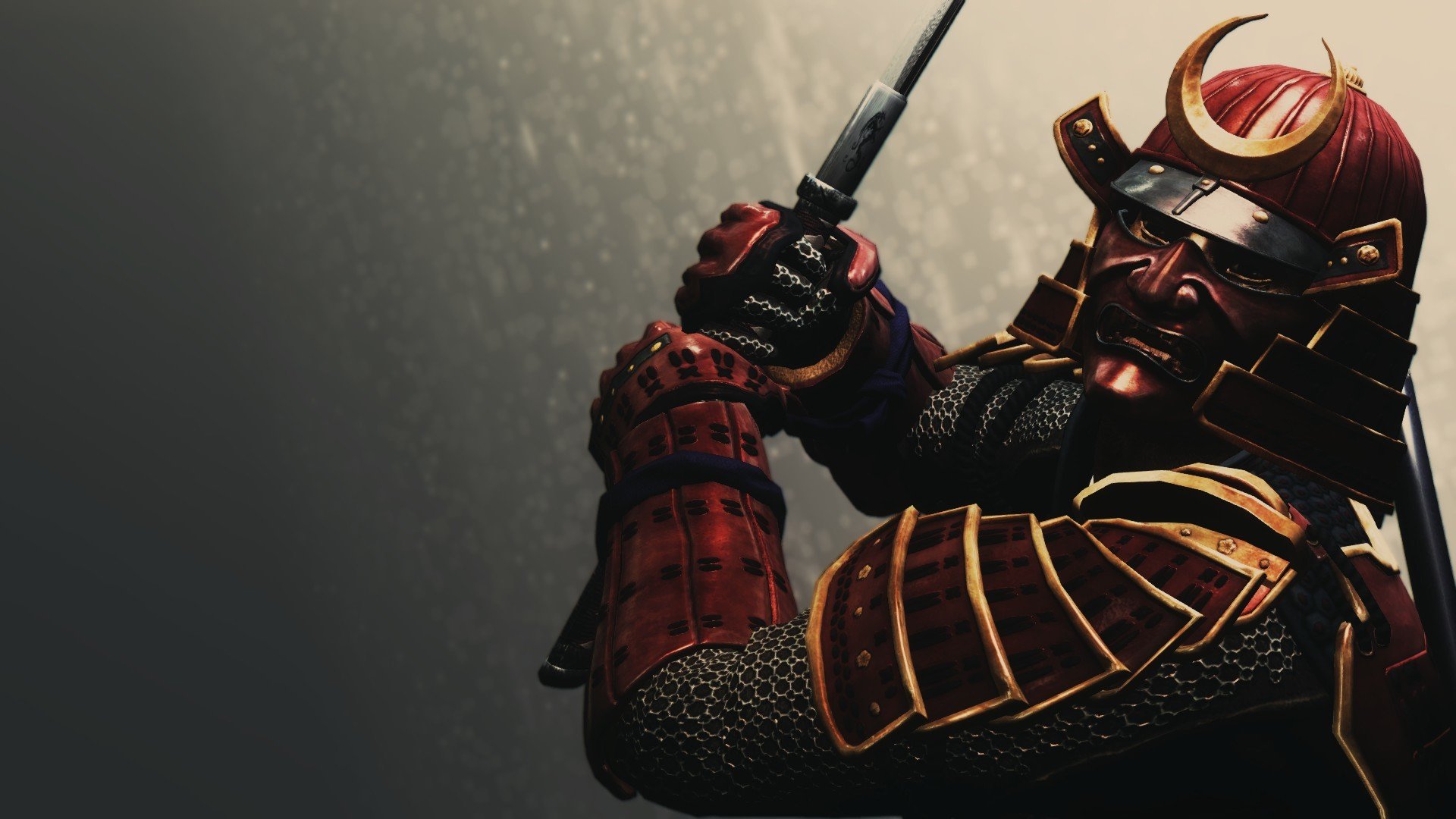 samurai armadura casco fondo renderizado