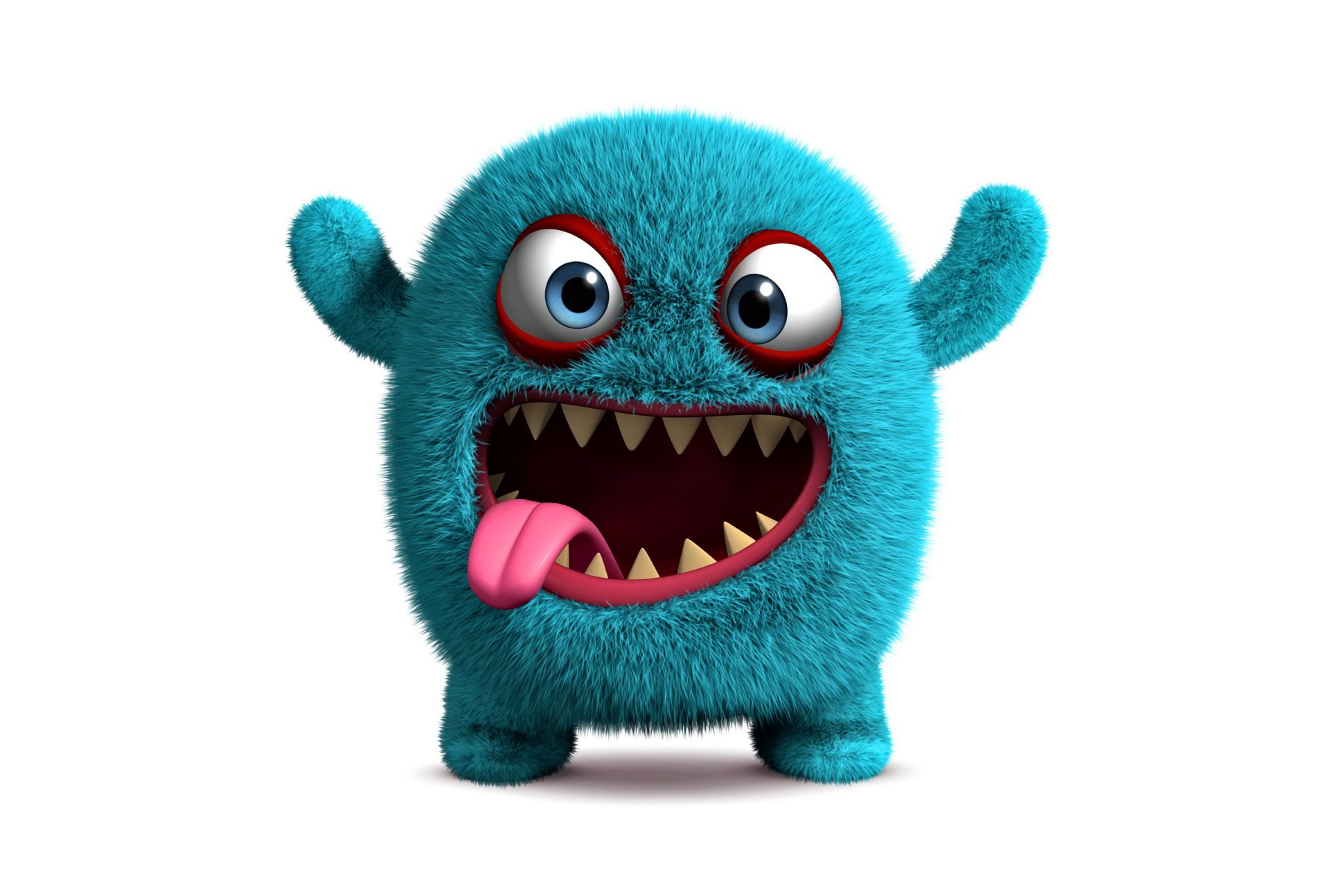 3d monster flauschig gesicht