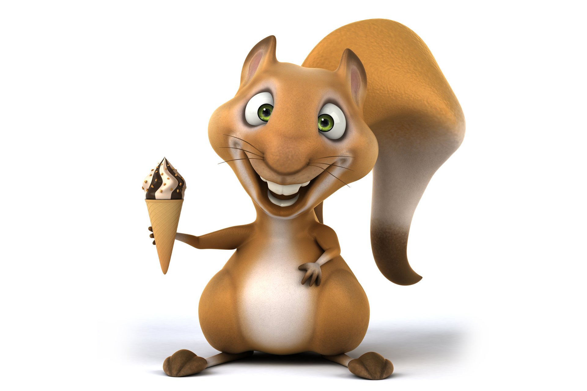 3d symbol ice cream squirrel