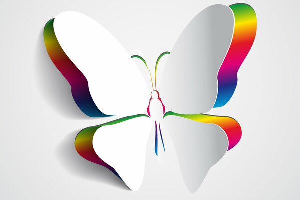 ZD papillon avec des extrémités arc-en-ciel