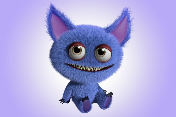 Blue-purple monster in computer graphics