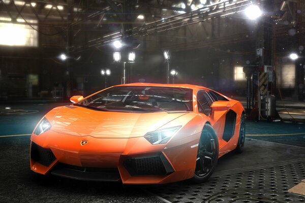 Ein Foto des Lamborghini Aventador Supersportwagens