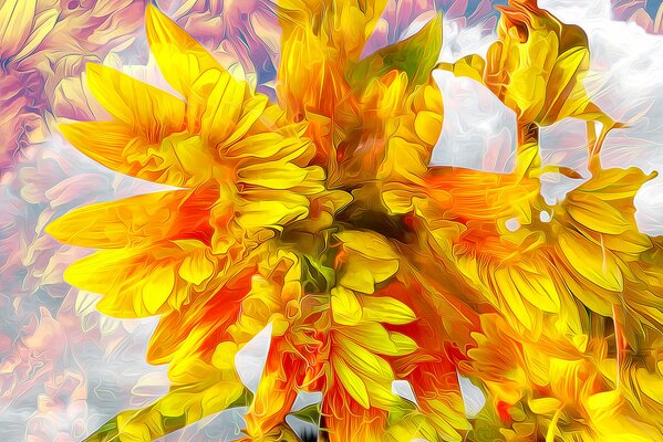 Insolite pétales de fleurs jaunes