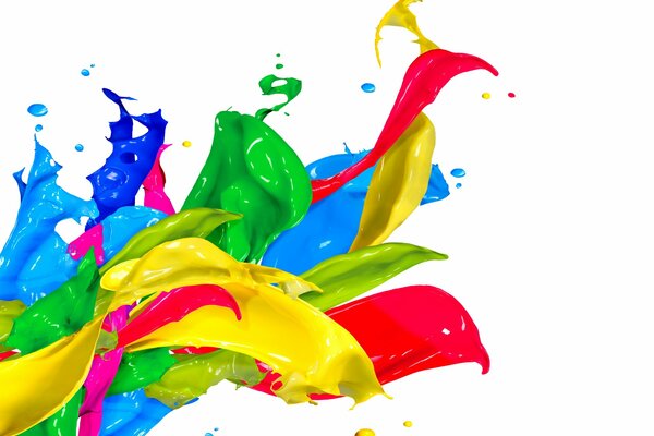 Screensaver di disegno a colori con vernice acrilica