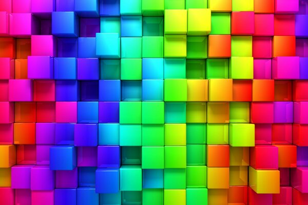 Ranged multi-colored 3D cubes