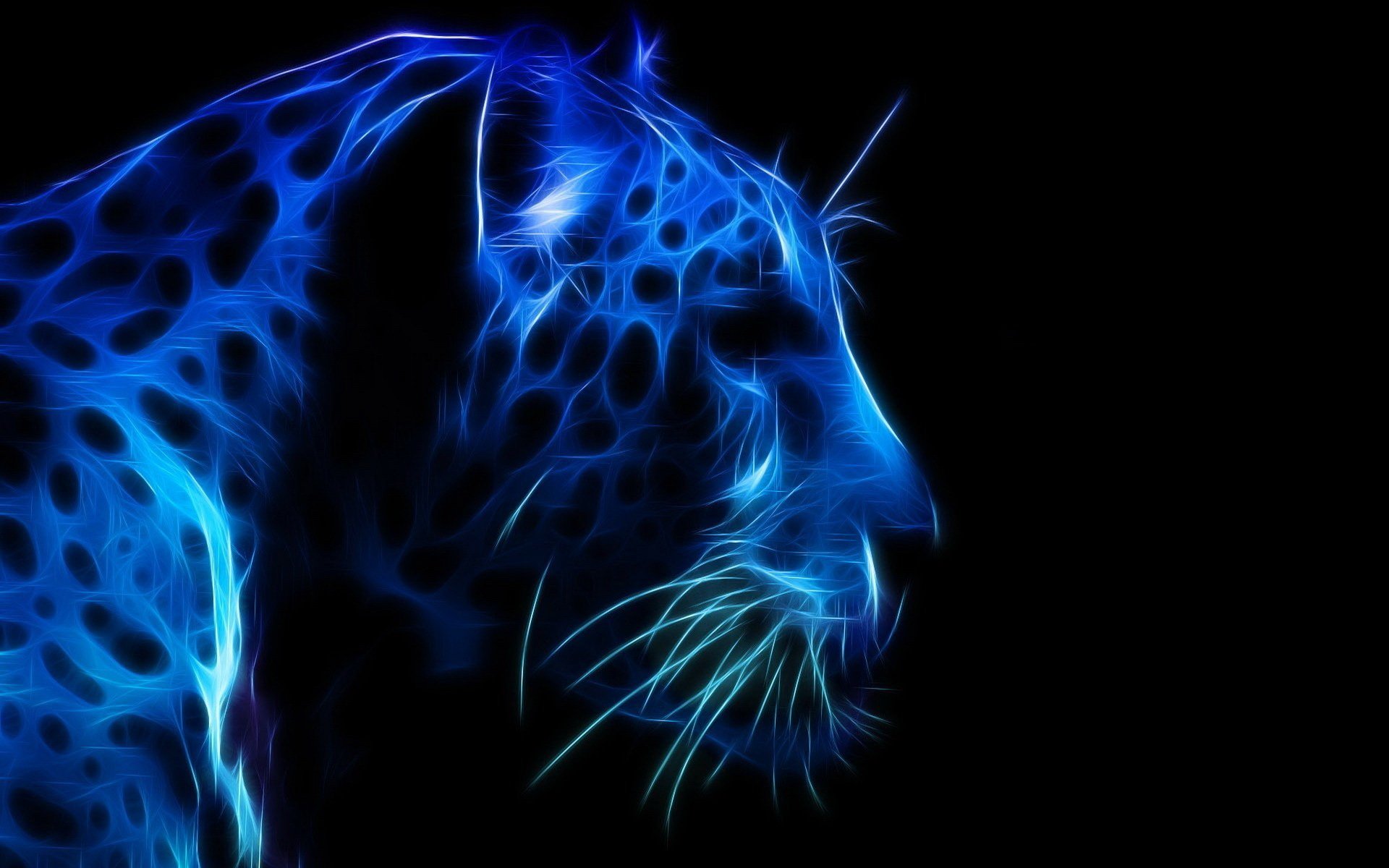 leopardo muso profilo colore blu grafica 3d