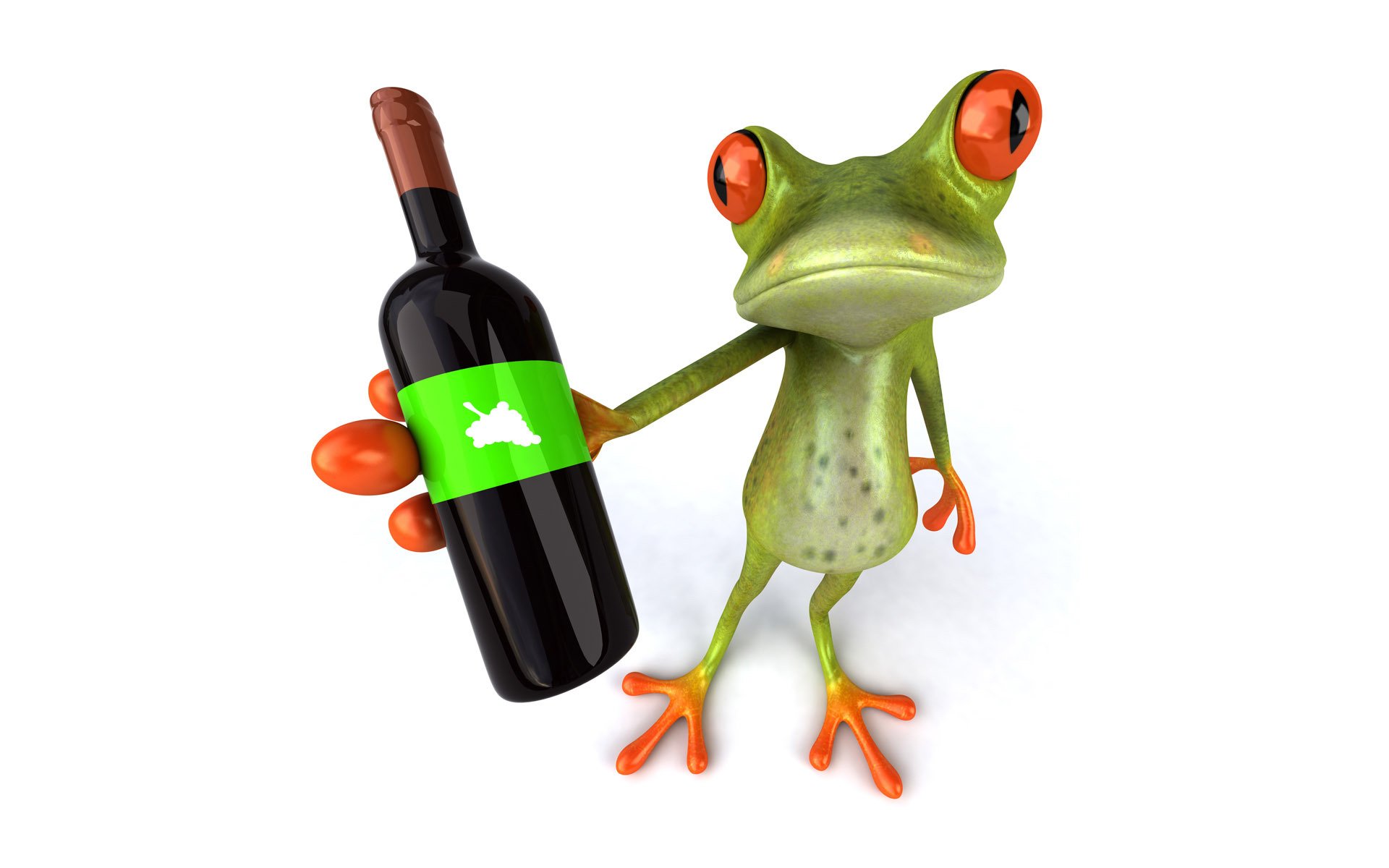 freier frosch 3d frosch grafik flasche wein